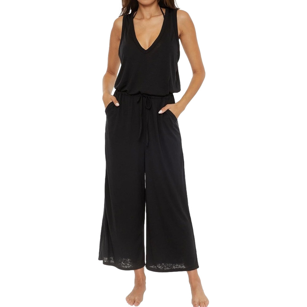 BECCA Women’s Beach Date Sleeveless Jumpsuit w/Pockets Beach Cover Ups for Women